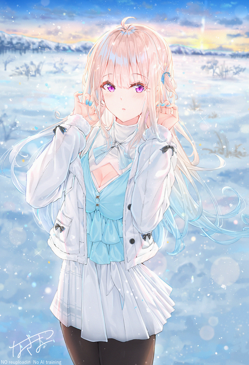 This is a pixiv picture whose title is 冬色に染まる.