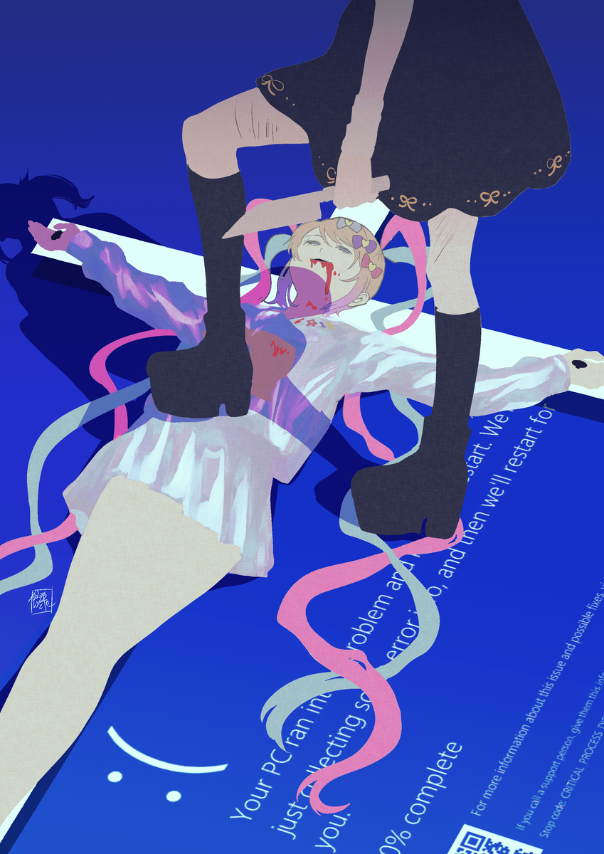 This is a pixiv picture whose title is :(.