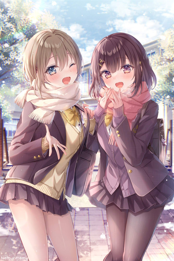 This is a pixiv picture whose title is 「早く教室であったまろ♡」.