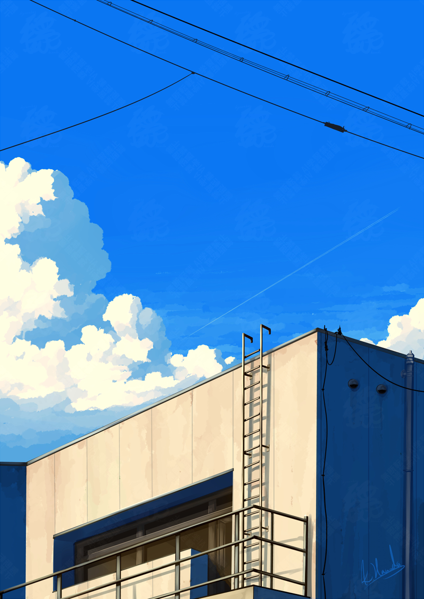 This is a pixiv picture whose title is 明日もきっと晴れるから.