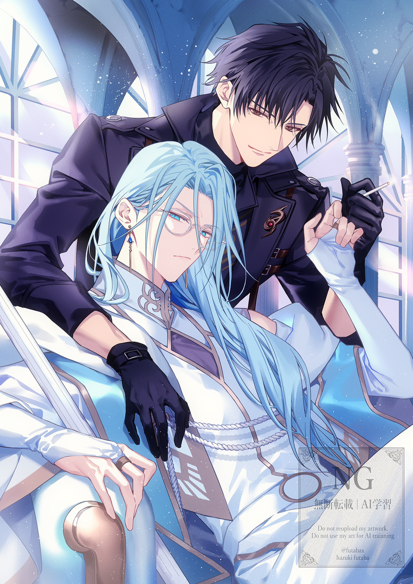 This is a pixiv picture whose title is クリス＆レオ｜冬コミお品書き.