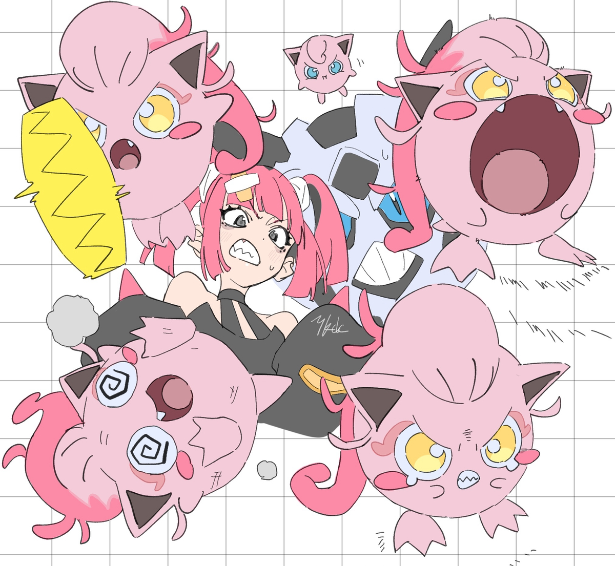 This is a pixiv picture whose title is オニプリン.