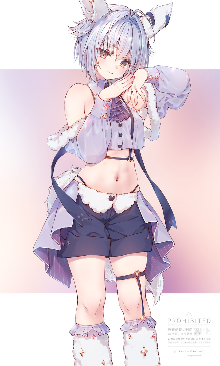 This is a pixiv picture whose title is もふきゅん💗フルーちゅ！狐川紺.