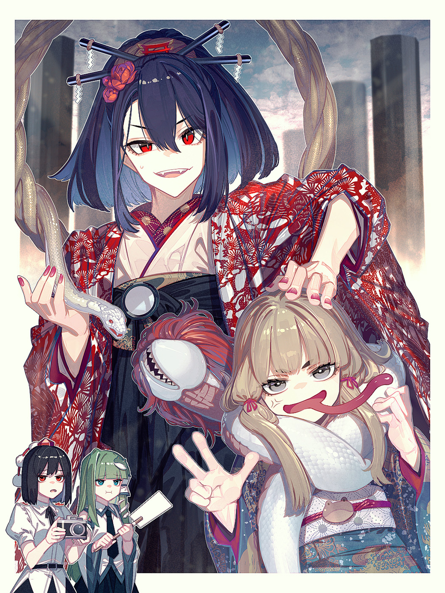 This is a pixiv picture whose title is あけおめ守矢.