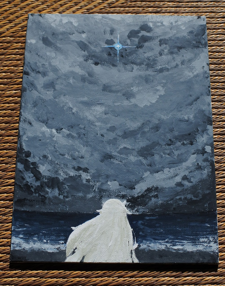 This is a pixiv picture whose title is 嵐の中の星　と　これからも続く青空.