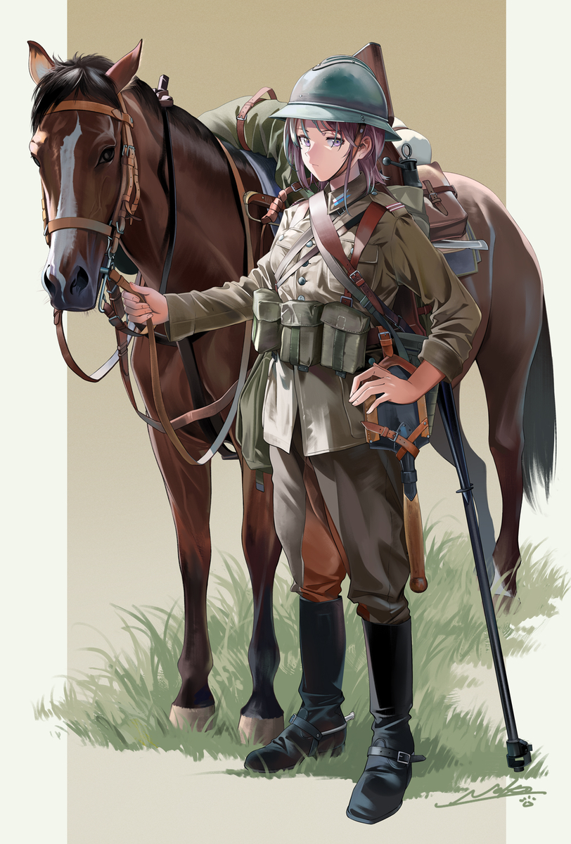 This is a pixiv picture whose title is Cavalry.