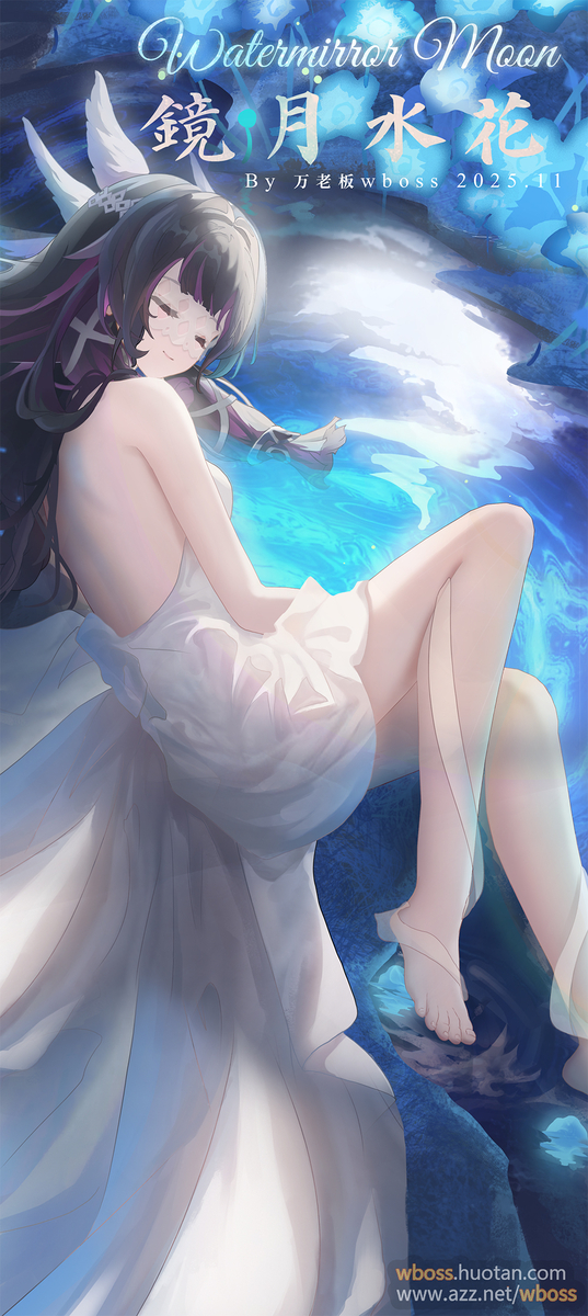 This is a pixiv picture whose title is Watermirror Moon|镜月水花.