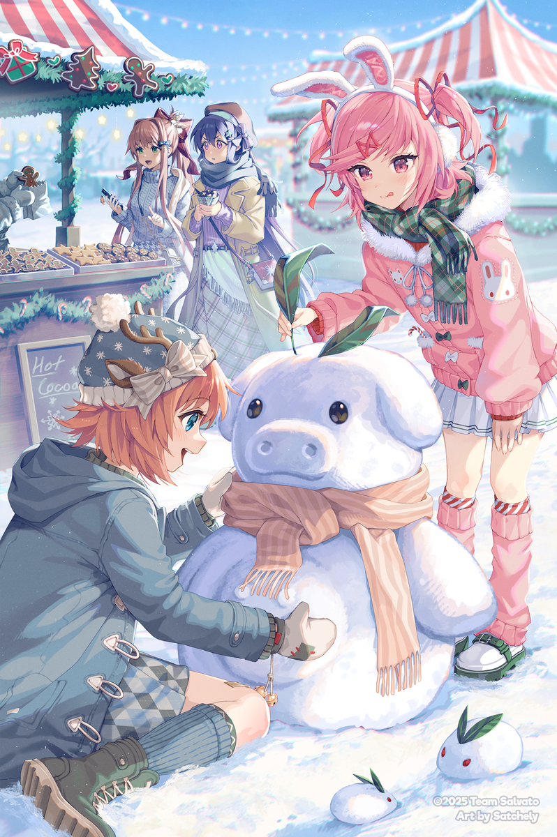 This is a pixiv picture whose title is Official DDLC 2025 Winter Illust.