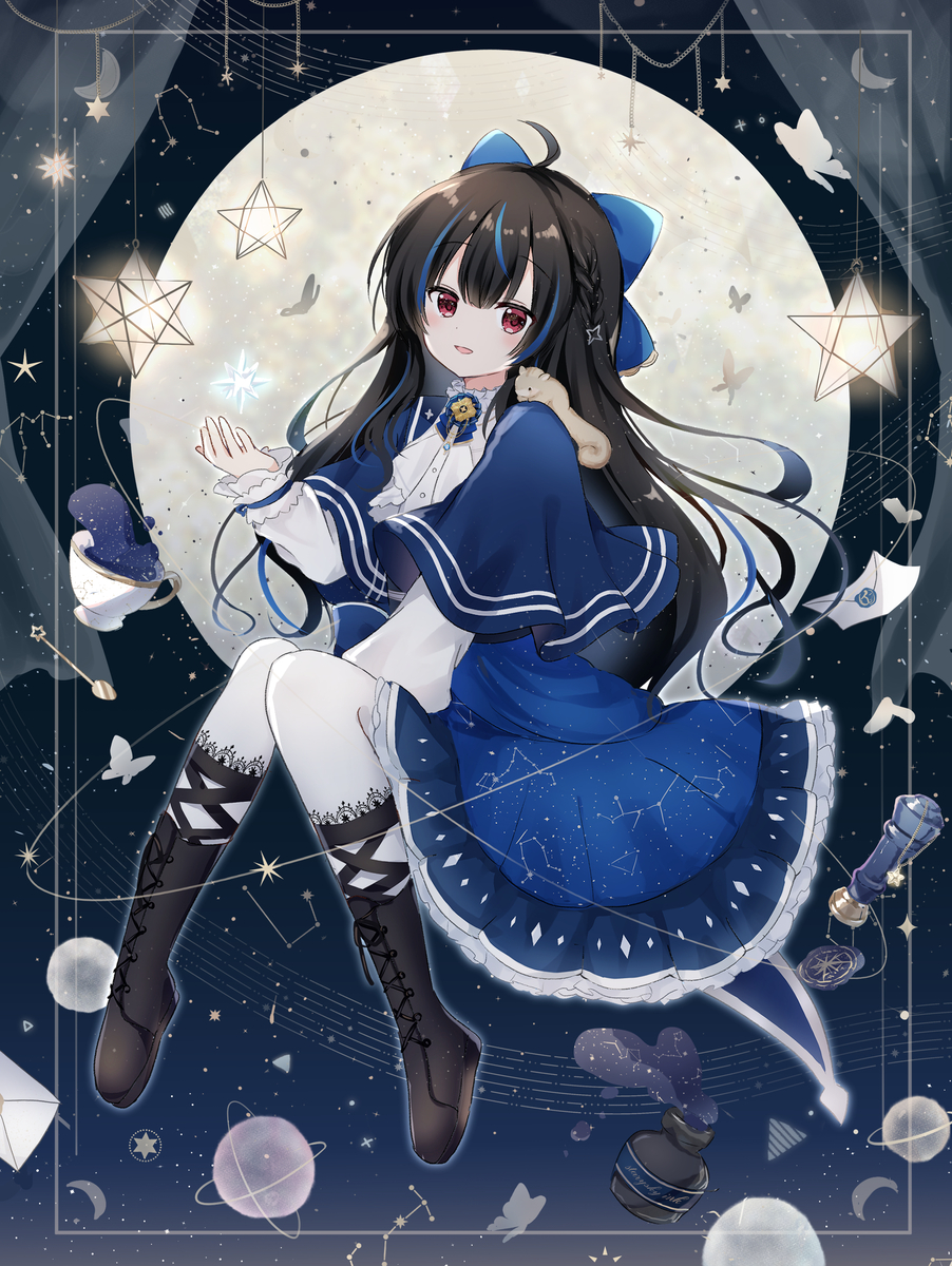 This is a pixiv picture whose title is skeb🌙✉.