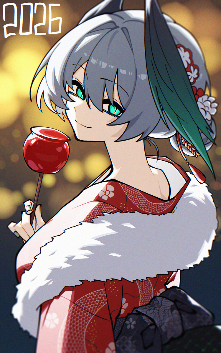 This is a pixiv picture whose title is Happy New Year 2026.