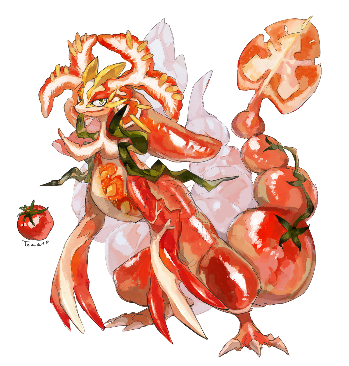 This is a pixiv picture whose title is トマトドラゴン.