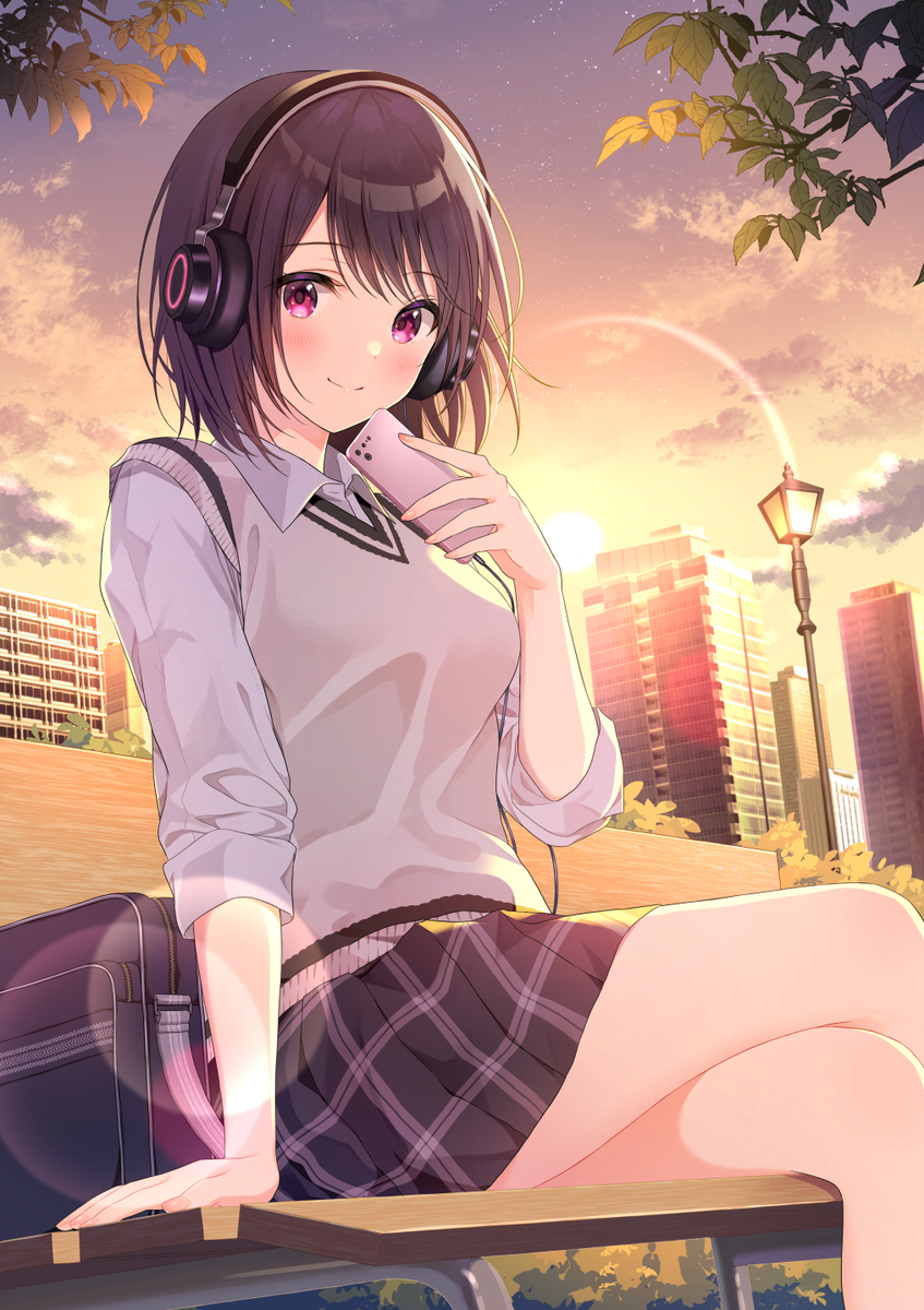 This is a pixiv picture whose title is 夕暮れ.