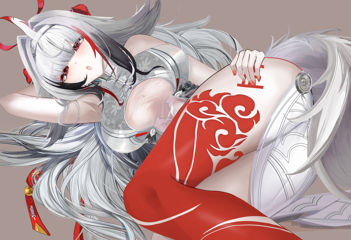 This is a pixiv picture whose title is 白毛小师姐.