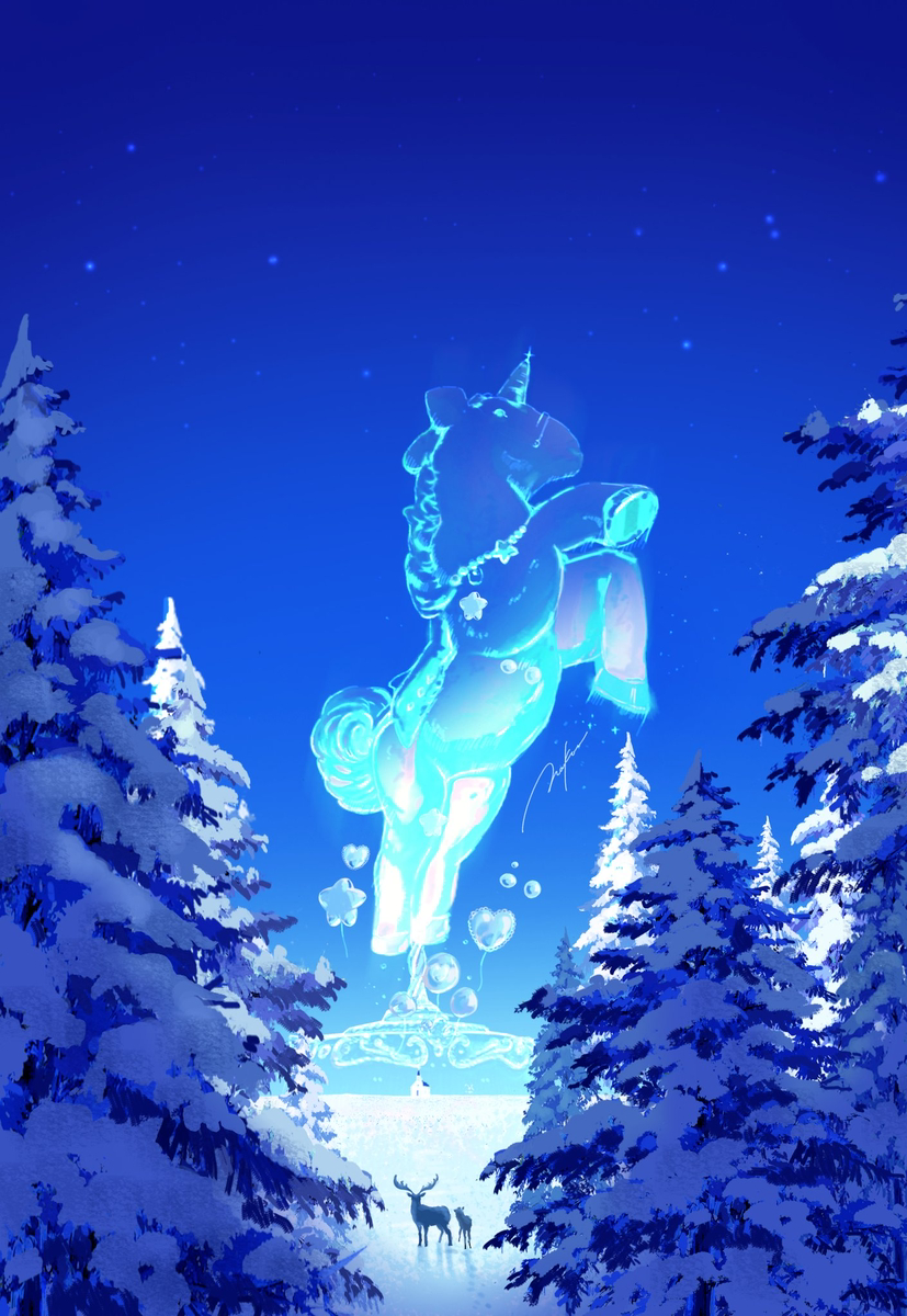 This is a pixiv picture whose title is 新年の丘で見える景色.