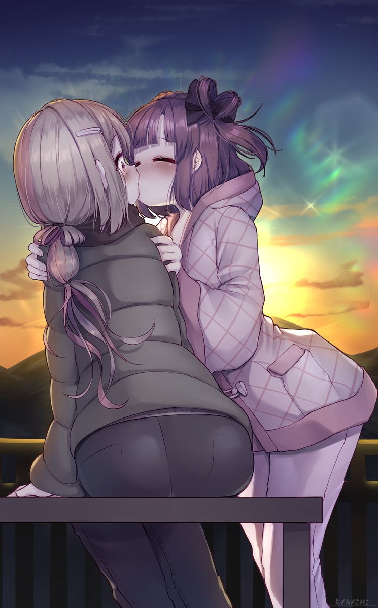 This is a pixiv picture whose title is （今年は何回キスできるのかな…）.