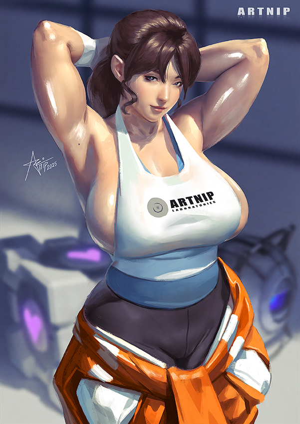 This is a pixiv picture whose title is Chell from Portal.