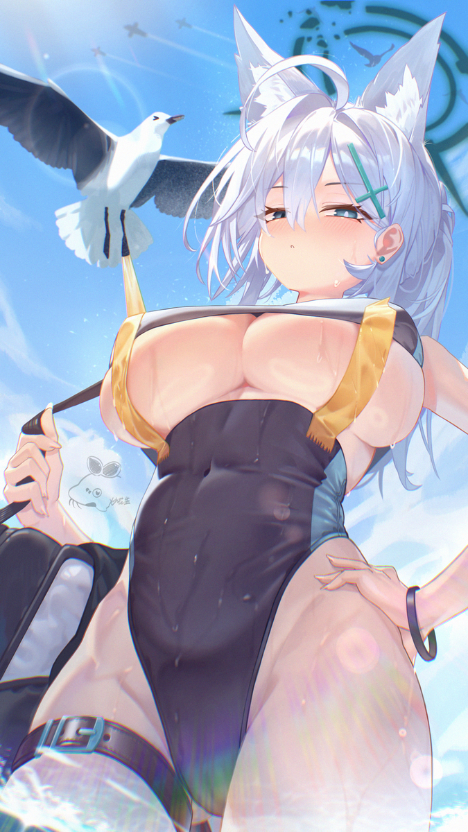 This is a pixiv picture whose title is シロコ*テラー  (水着).