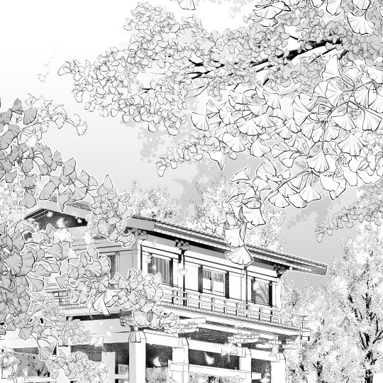 This is a pixiv picture whose title is イチョウ枝葉ブラシ２種.