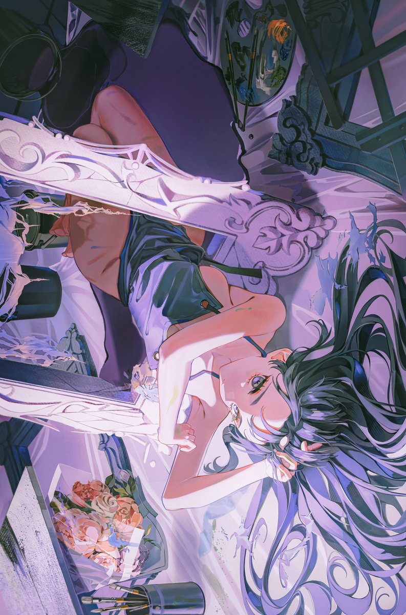 This is a pixiv picture whose title is 01:47 After the Spill.