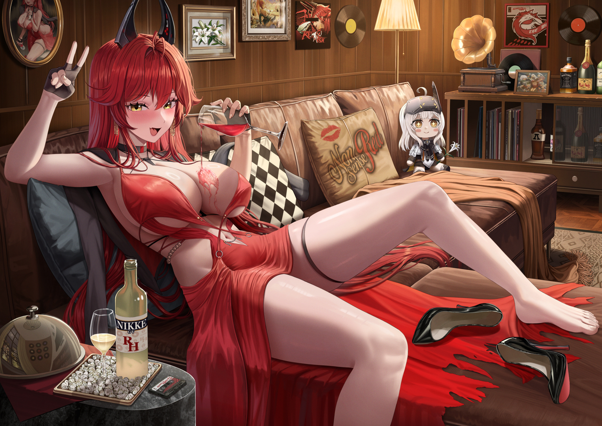 This is a pixiv picture whose title is 🍷.