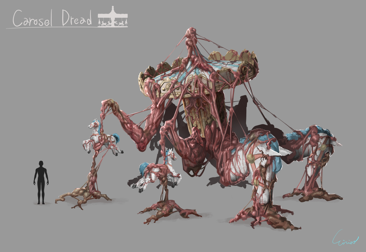 This is a pixiv picture whose title is メリーゴーランドのクリーチャー.