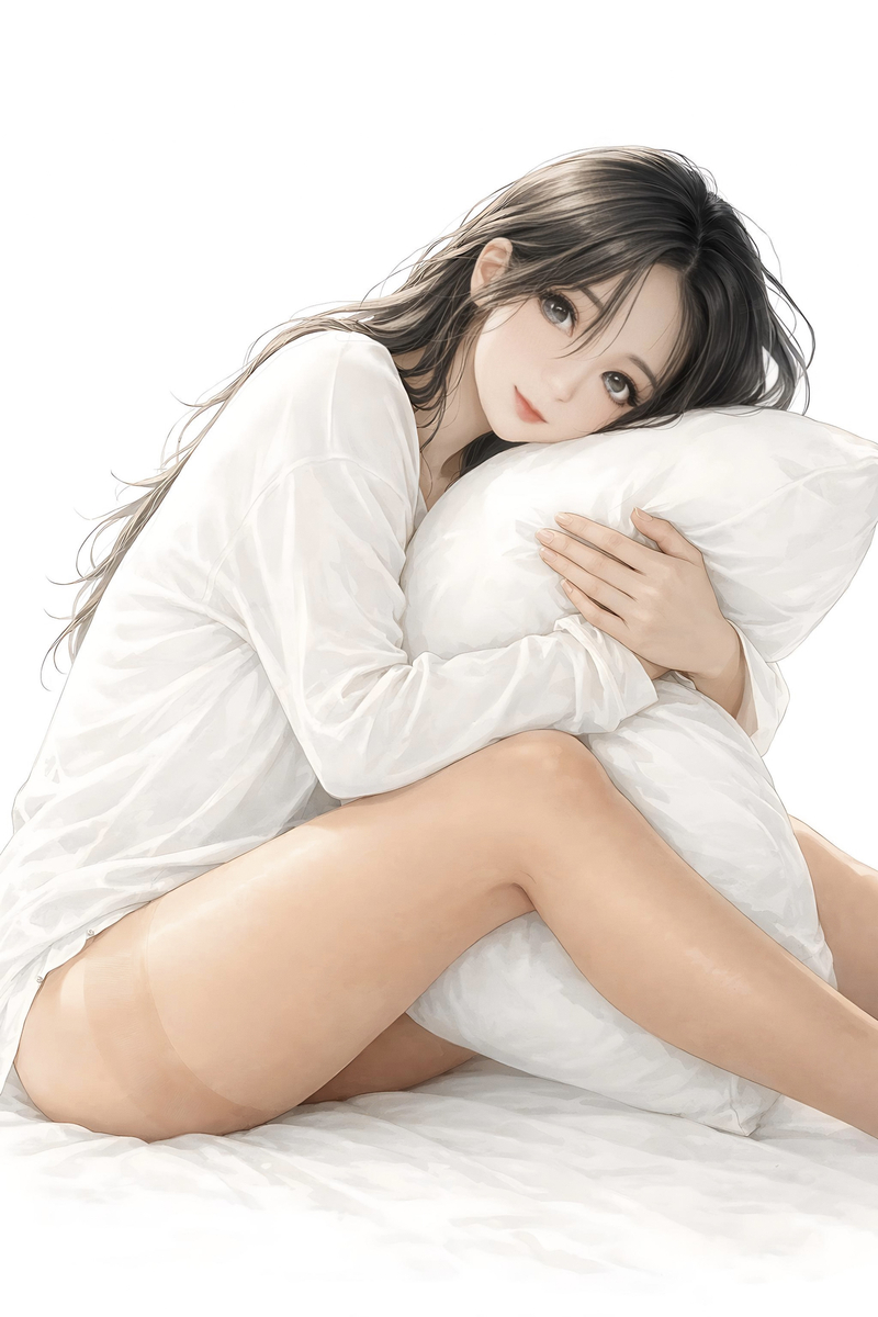 This is a pixiv picture whose title is 霧島理紗，穿著膚色絲襪迎接冬日清晨｜冬の朝と肌色ストッキング.