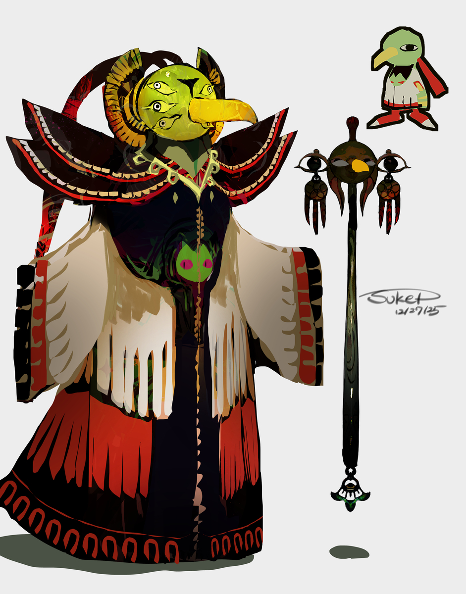 This is a pixiv picture whose title is ネイティオモチーフの祭司.