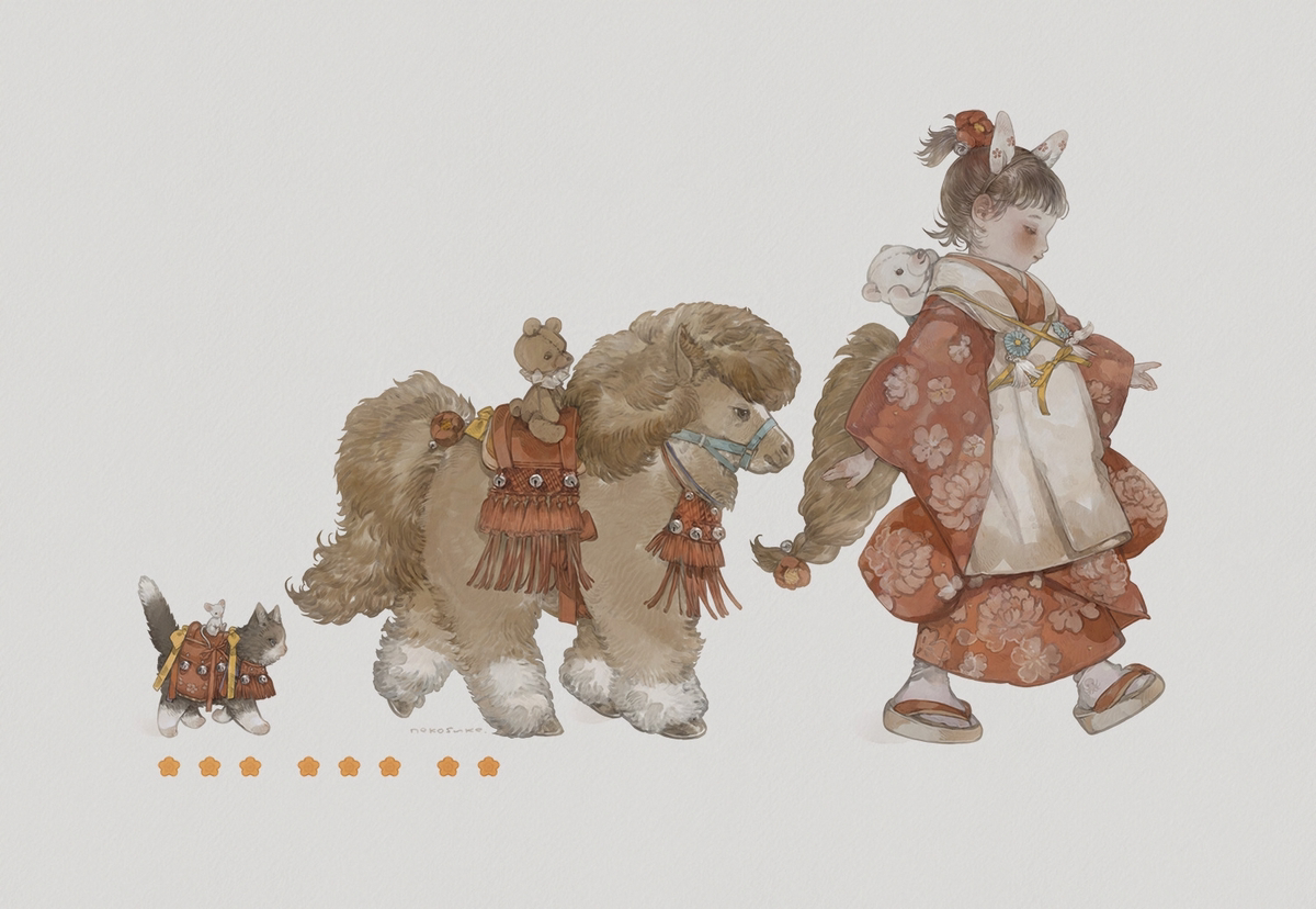 This is a pixiv picture whose title is 午.