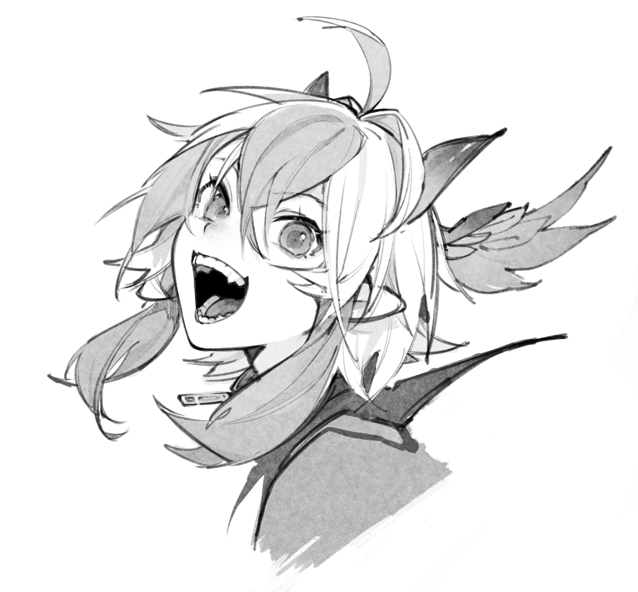 This is a pixiv picture whose title is 2025モノクロ朱鷺子.