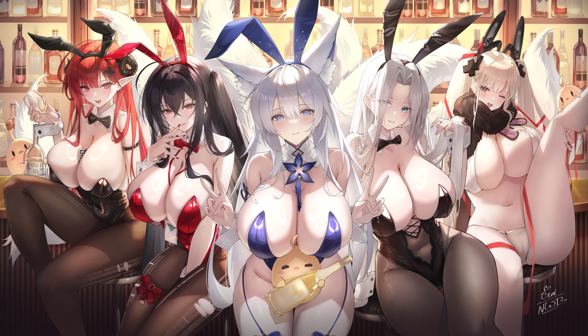 This is a pixiv picture whose title is Quintuplets Bunny!.