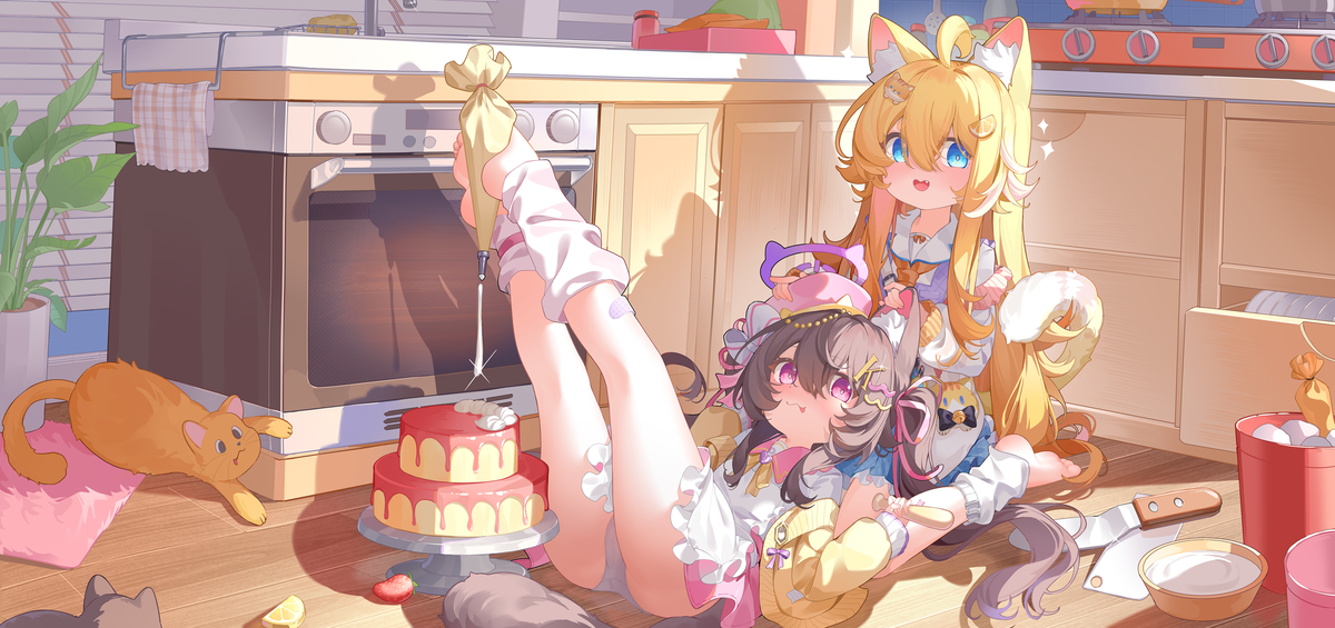 This is a pixiv picture whose title is 听说用脚做的小蛋糕会更好吃哦~.