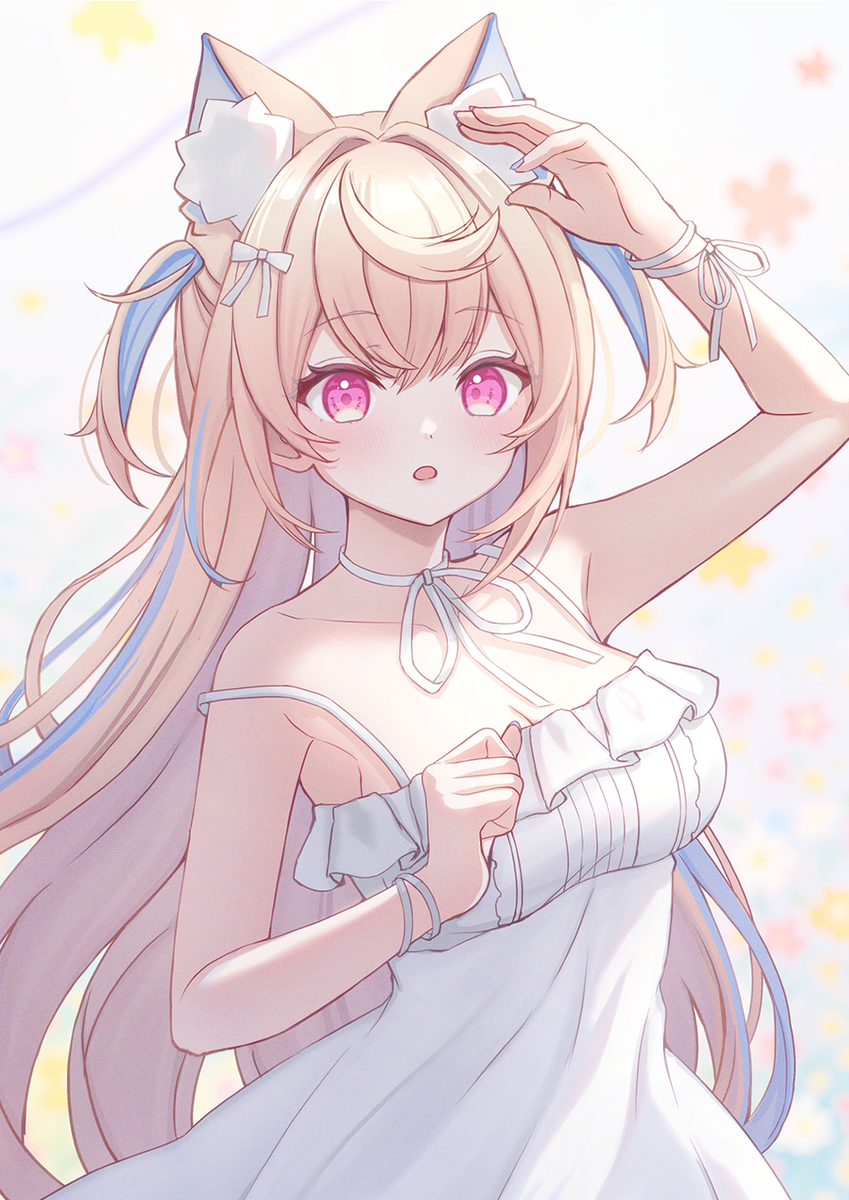 This is a pixiv picture whose title is 白ワンピフワワちゃん.