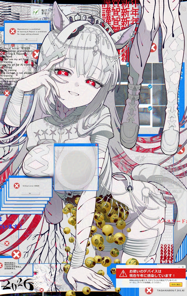 This is a pixiv picture whose title is ⚠️𝑯𝐴𝐏𝘗𝒀 𝗡𝗘𝑊 𝗬𝐄𝘈𝐑 午²⁰²⁶🐴.