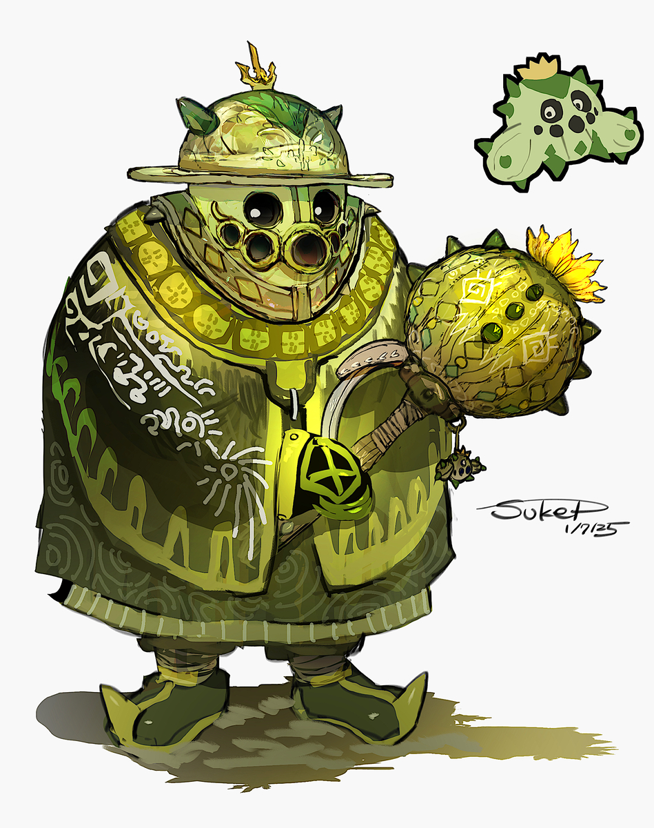 This is a pixiv picture whose title is サボネアモチーフの戦士.