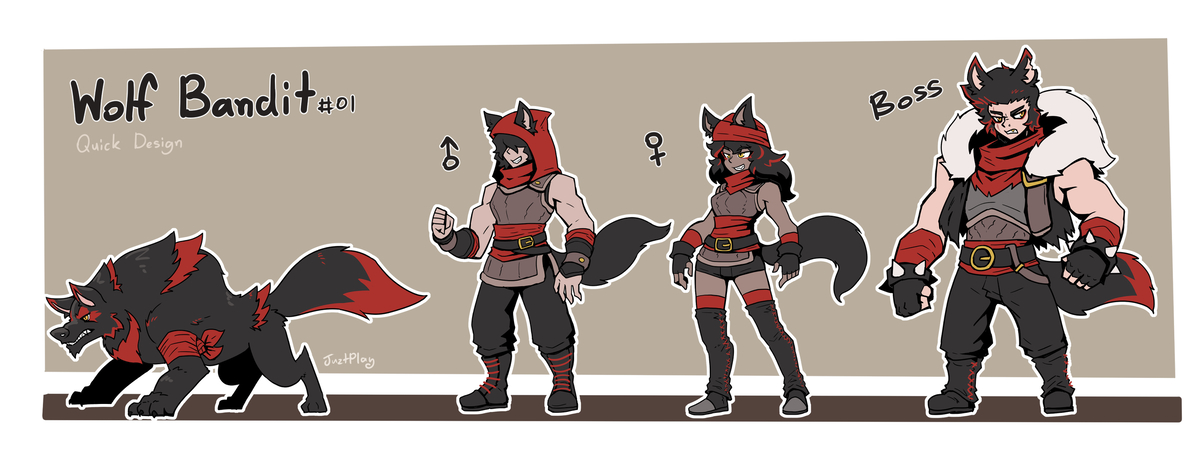 This is a pixiv picture whose title is Wolf Bandits.