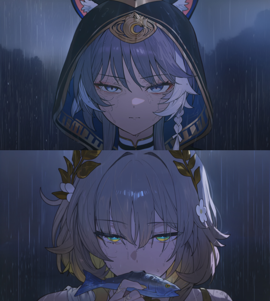 This is a pixiv picture whose title is 最後の魚…🐟.