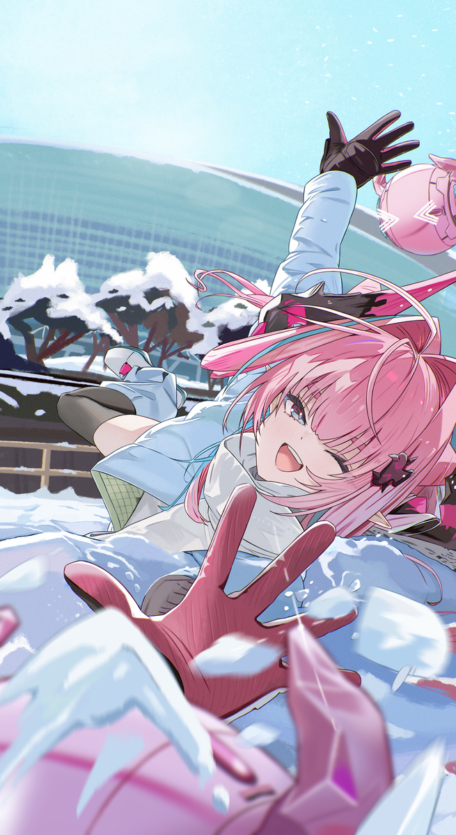 This is a pixiv picture whose title is 玩雪时间.