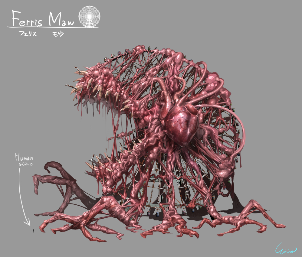 This is a pixiv picture whose title is 観覧車のクリーチャー.