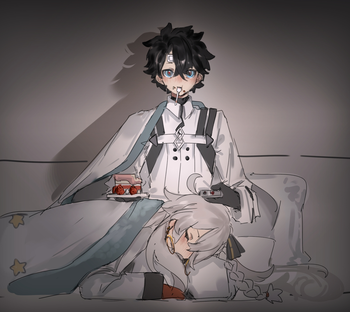 This is a pixiv picture whose title is 😌.