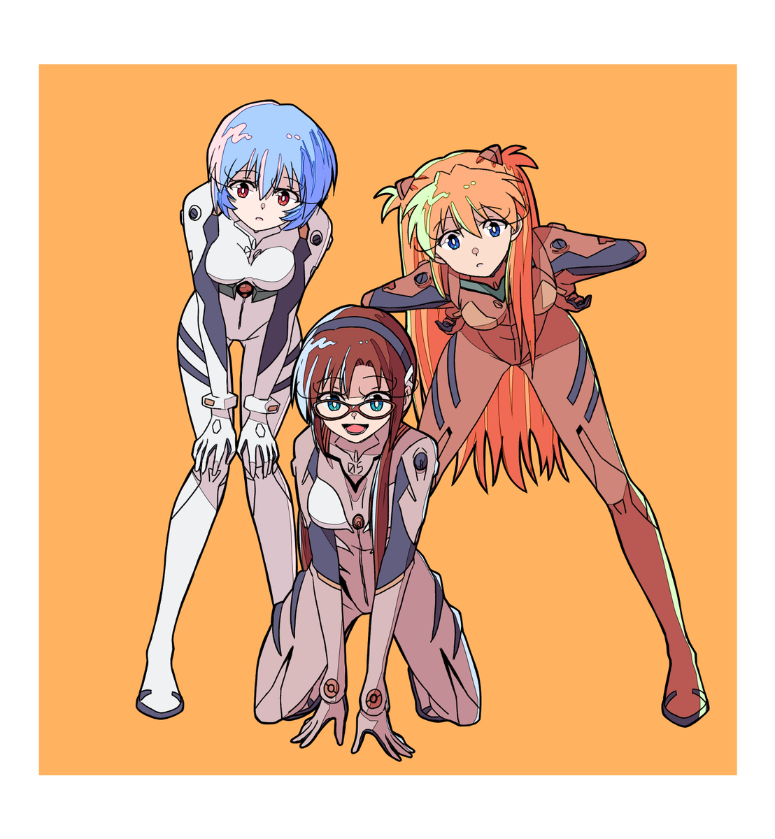 This is a pixiv picture whose title is レイ＆マリ＆アスカ＆....