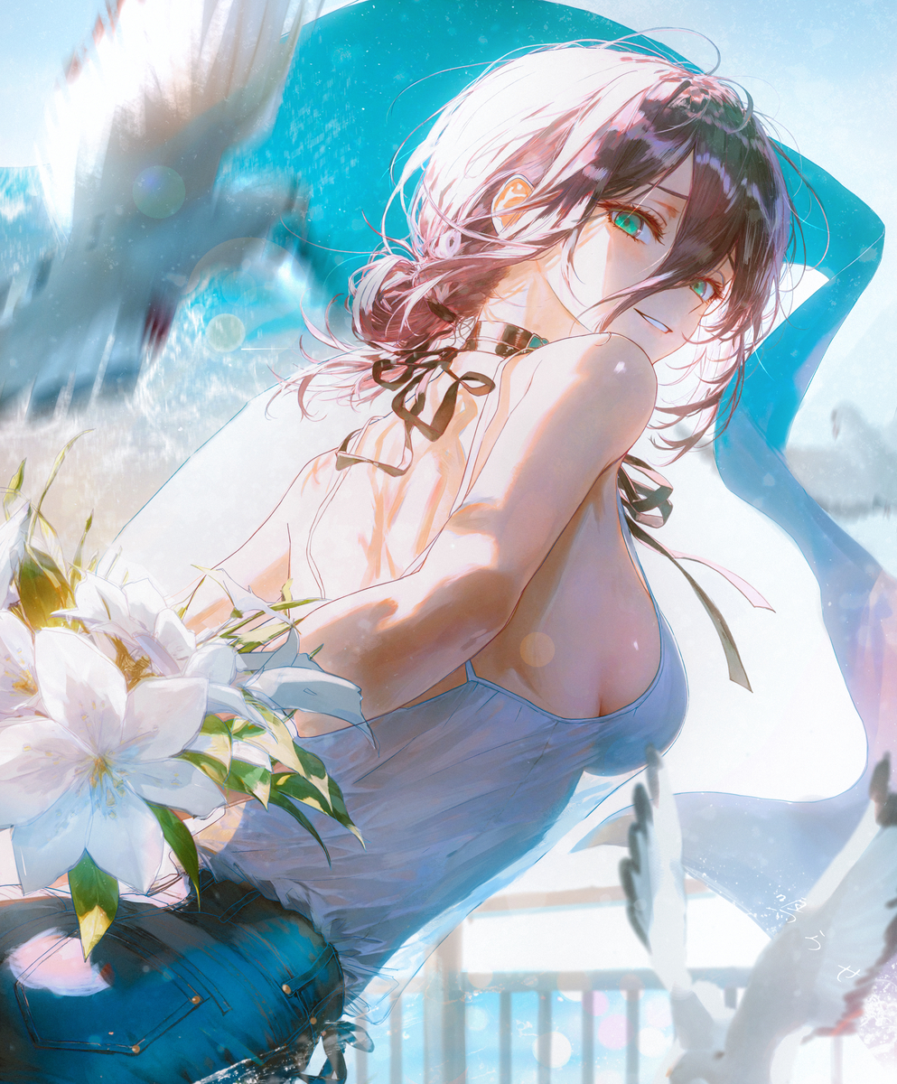 This is a pixiv picture whose title is 「逃げろ、僕と一緒に」レゼ.