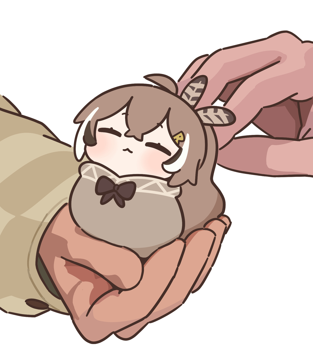 This is a pixiv picture whose title is owl scritches.