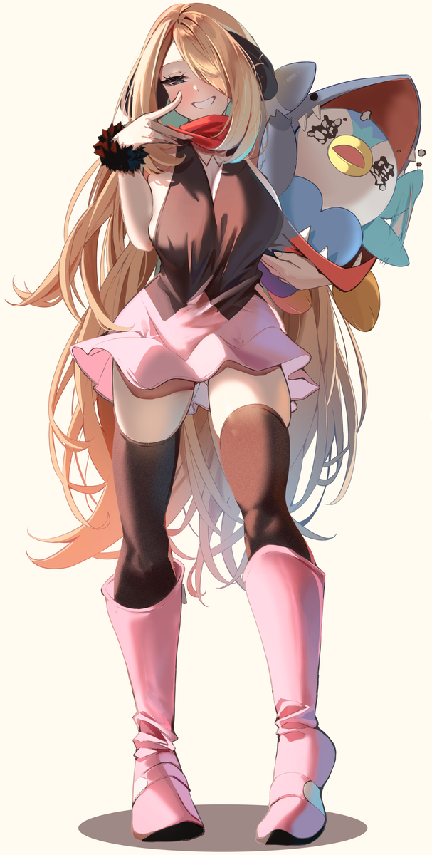 This is a pixiv picture whose title is シロナさん...流石に....