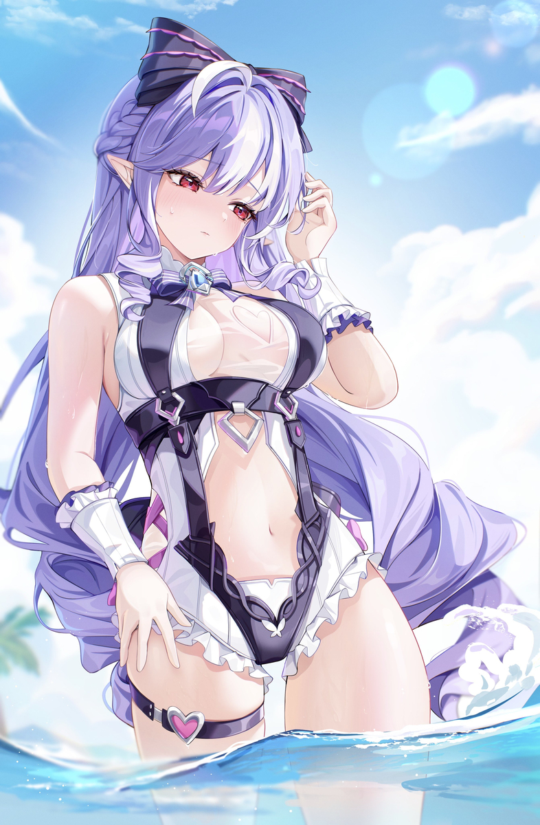 This is a pixiv picture whose title is 水着ビビアン💜.