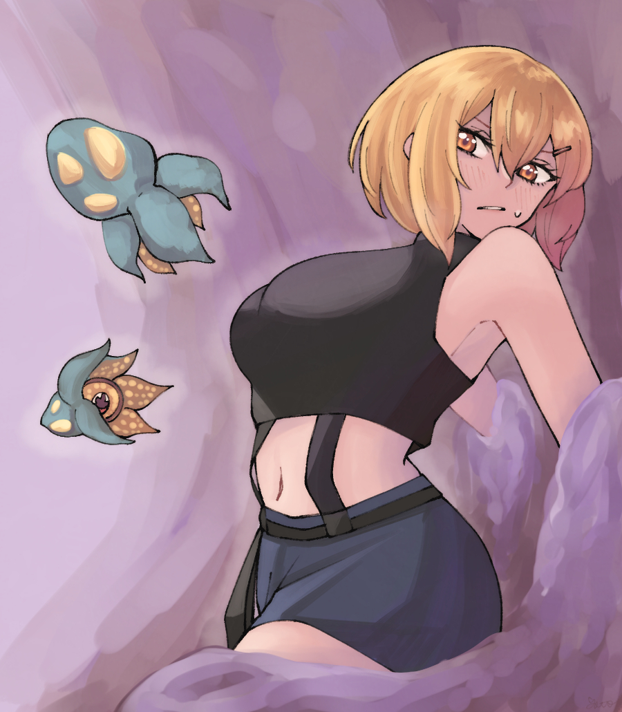 This is a pixiv picture whose title is vs謎の生物.