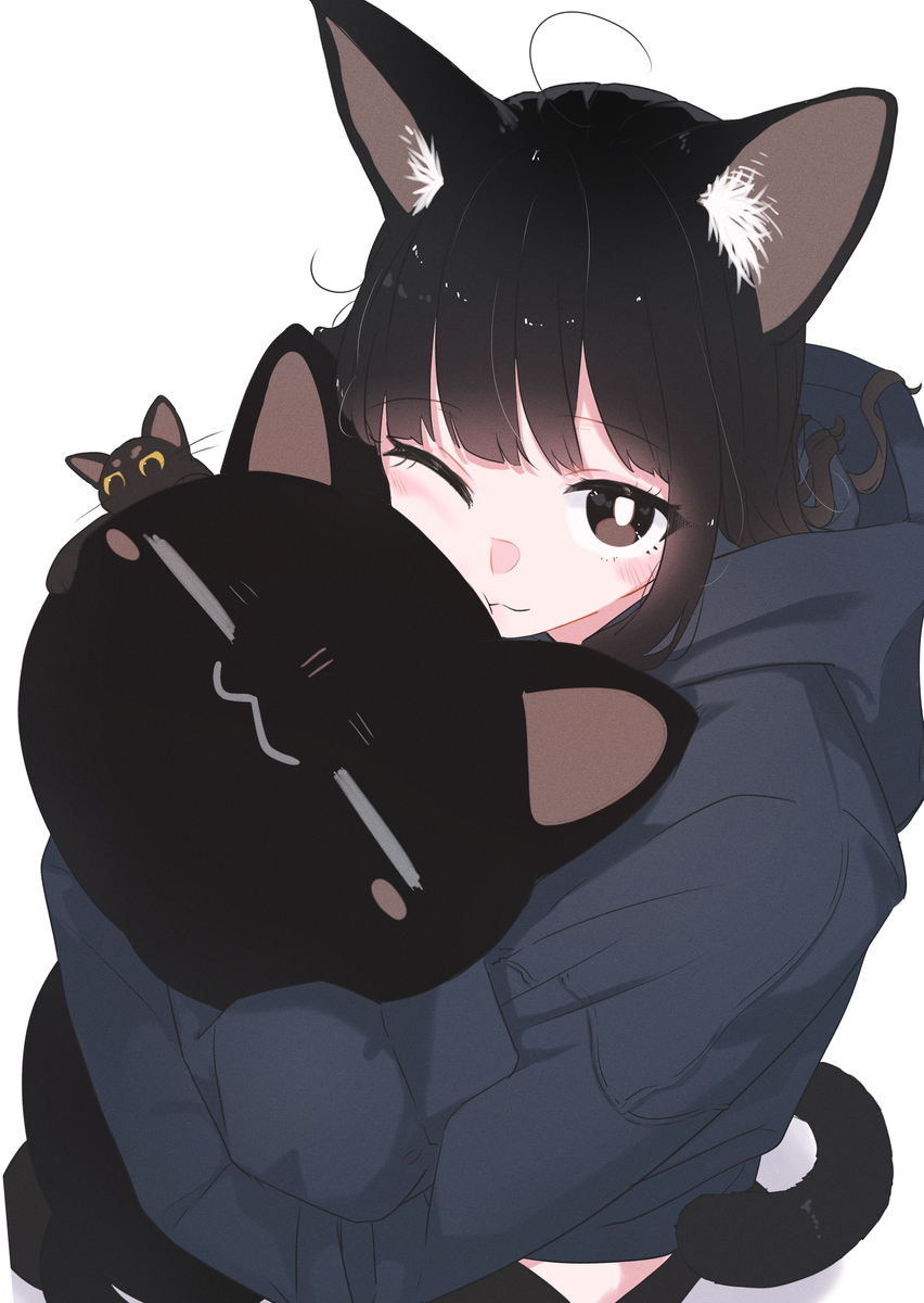 This is a pixiv picture whose title is 黒猫ちゃんイラストまとめ.