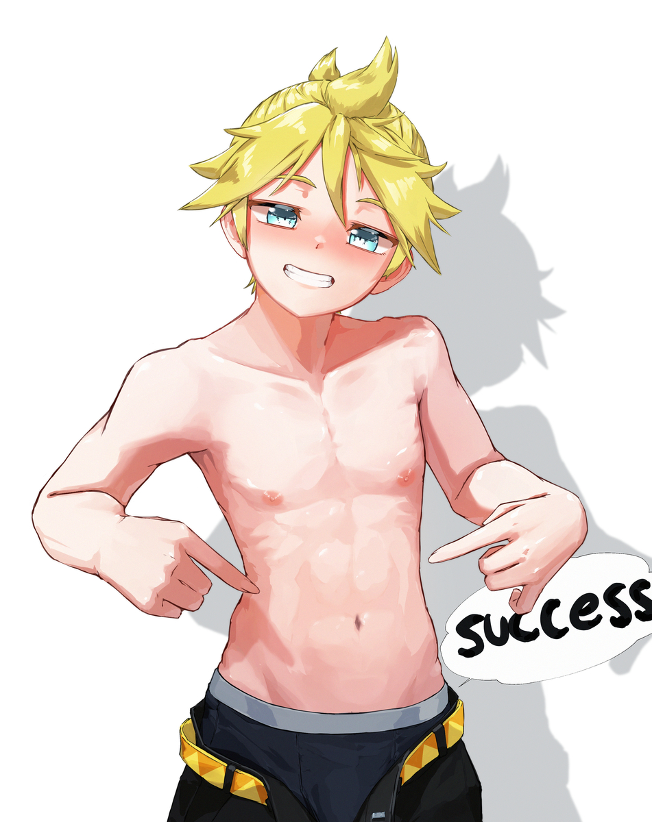 This is a pixiv picture whose title is ダイエット成功レンくん.