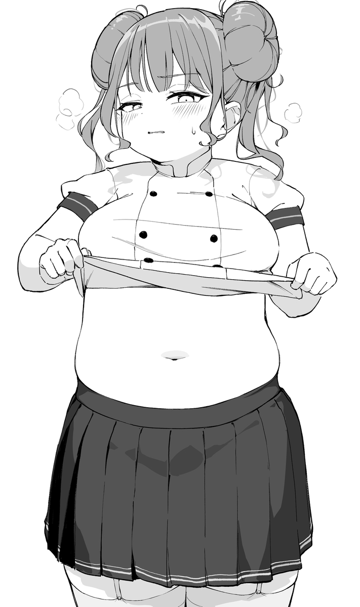 This is a pixiv picture whose title is ドーナツ屋経営で太ってきちゃった娘.