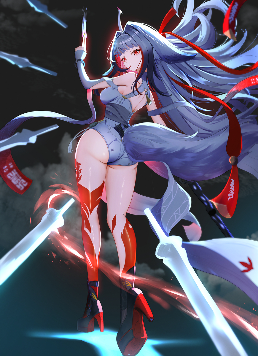 This is a pixiv picture whose title is 「剣が邪悪を討ち、この意は天を凌ぐ」.