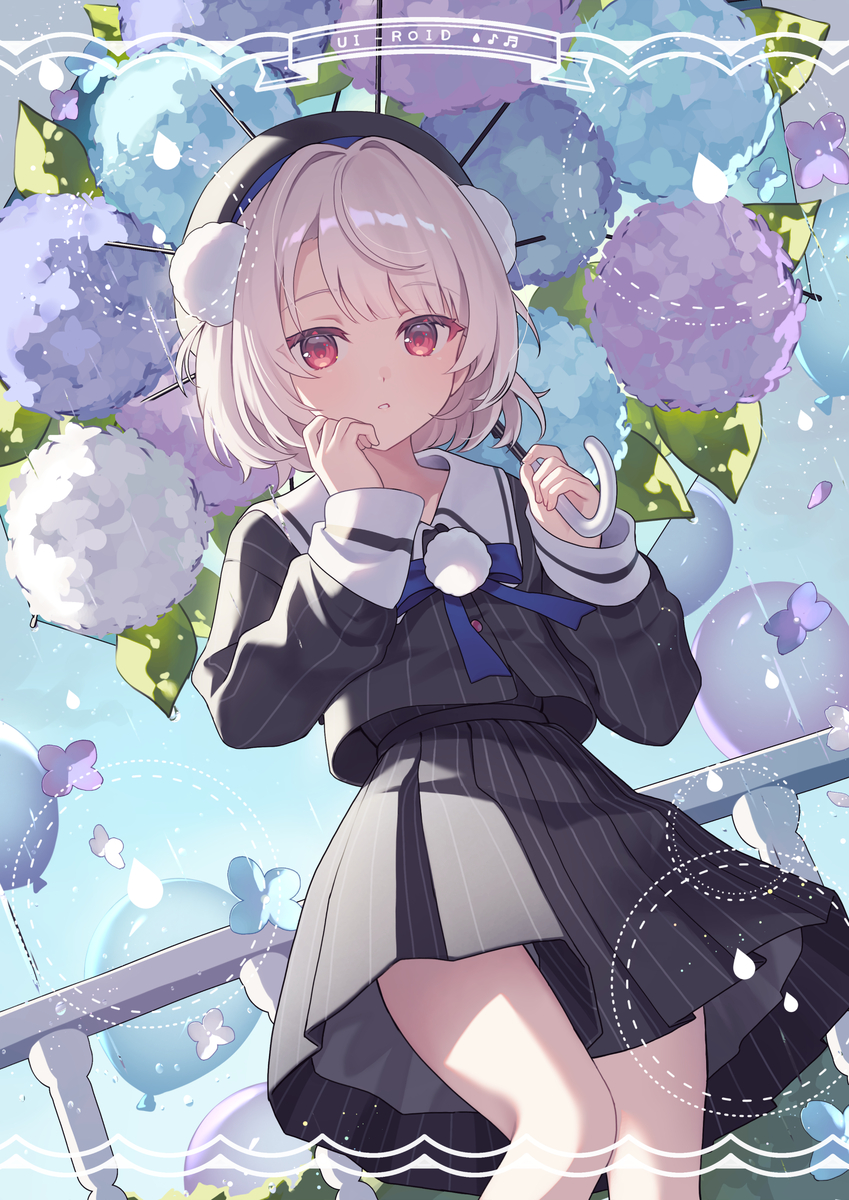 This is a pixiv picture whose title is 紫陽花色の雨で彩って.